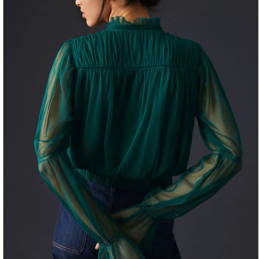 by Anthropologie Sheer Tulle Blouse - Picture 2 of 3